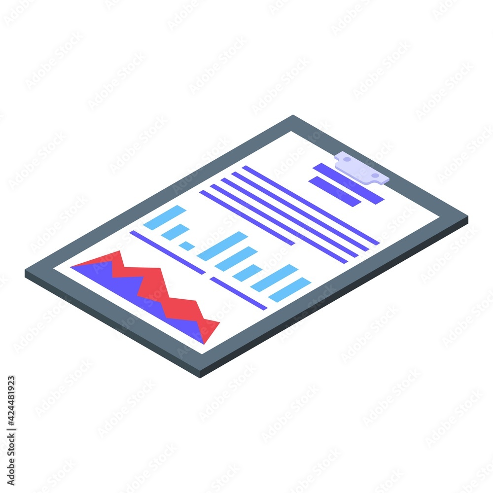 Poster graph chart investments icon. isometric of graph chart investments vector icon for web design isolat