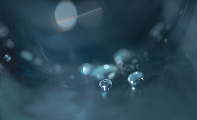 Wassertropfen im Glas, close up