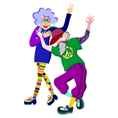 Dancing elder couple