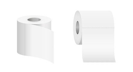 Realistic toilet paper rolls. Vector illustration isolated on white