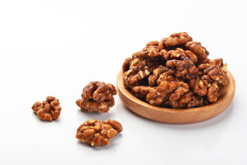 Amber walnuts on the plate
