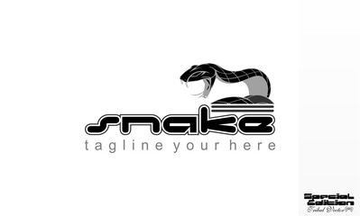 black cobra snake icon tribal vector logo