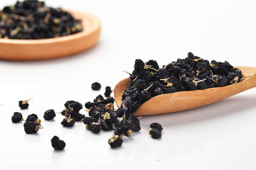 Lycium ruthenicum Murr on white background