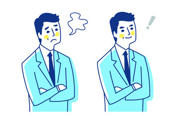 腕組みをしているビジネスマン　2表情