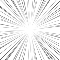 Obraz premium Radial comic speed lines. Vector illustration isolated on white