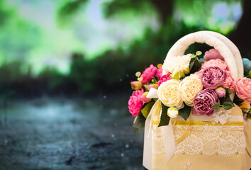 bouquet of artifical flowers