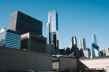 Modern skyscrapers in Chicago city