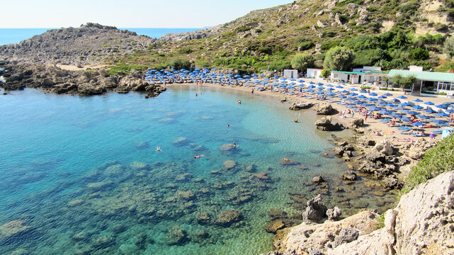 Ladiko Bay on the island of Rhodes, Greece