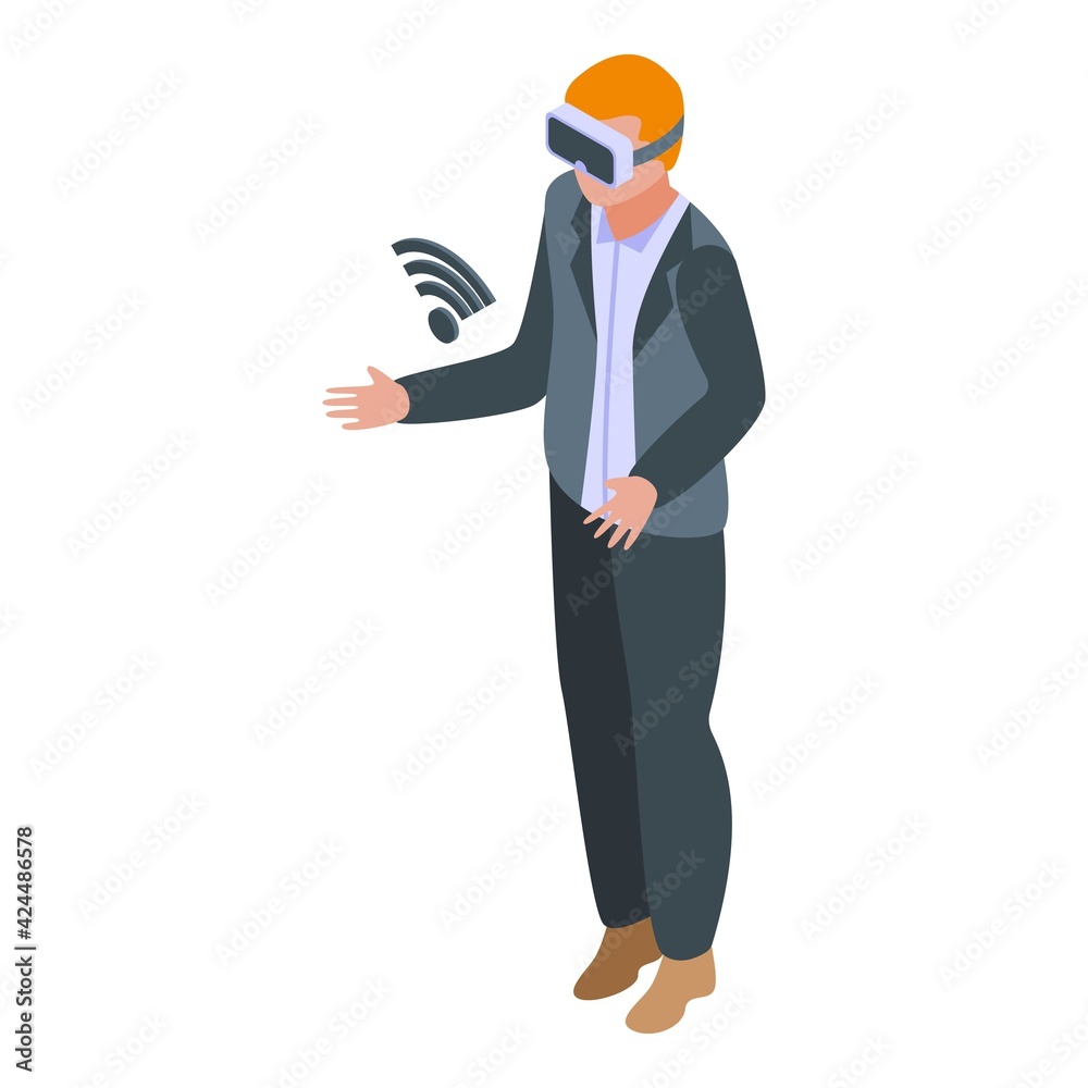 Poster virtual interaction icon. isometric of virtual interaction vector icon for web design isolated on wh