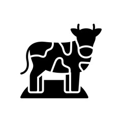 vector illustration of cow icon. Cow animal with glyph design style