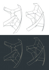 Vertical axis wind turbine drawings