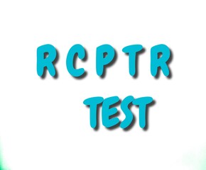 RCPCR TEST text 3d blue with white backround illustration .