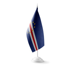 Obraz premium Small national flag of the Cape Verde on a white background