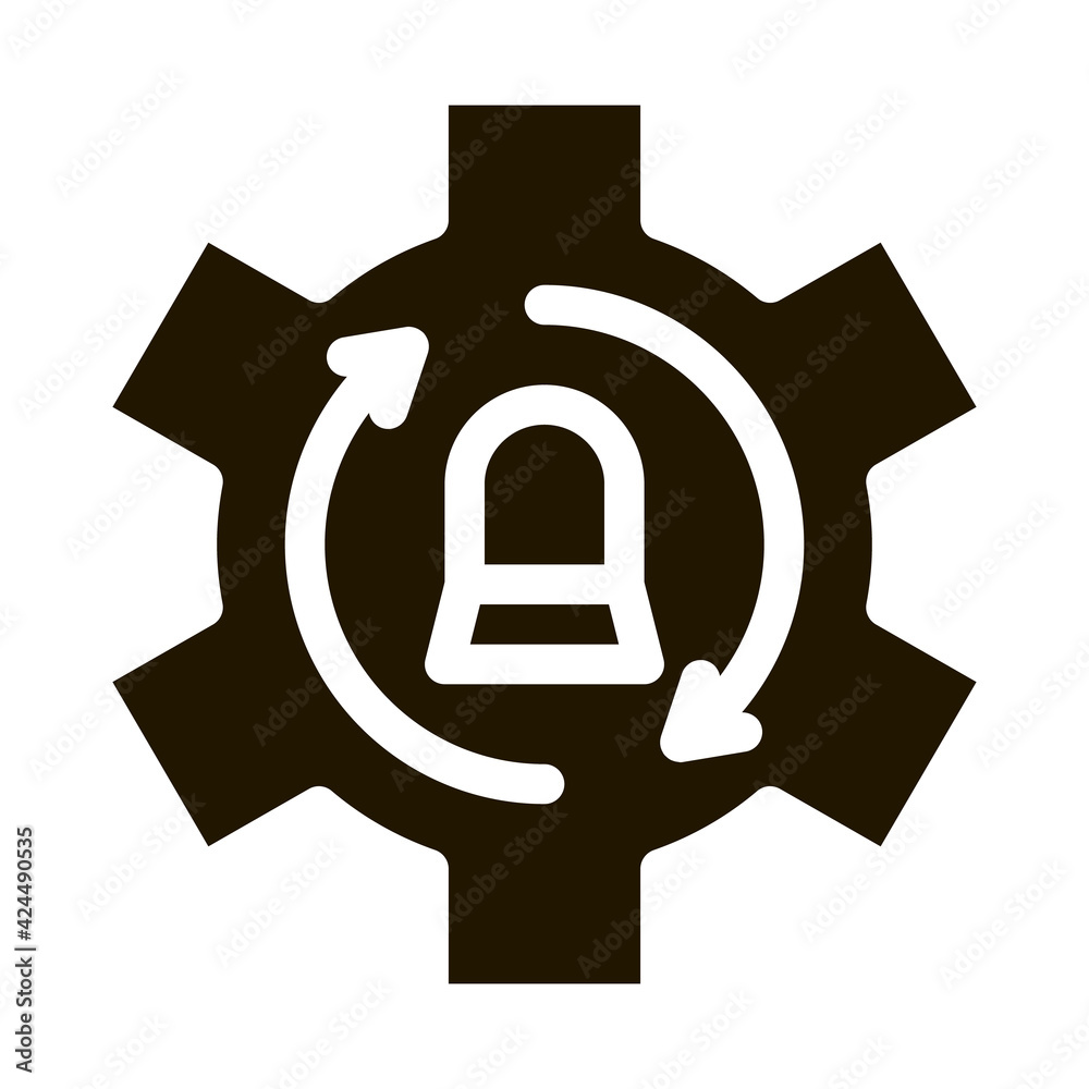 Poster signalization code mistake working process glyph icon vector. signalization code mistake working pro