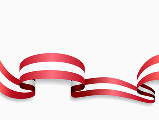 Fototapeta premium Peruvian flag wavy abstract background. Vector illustration.