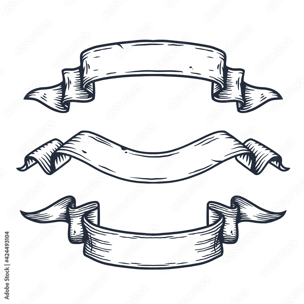 Fototapete set of ribbon templates for design and logo for text, design and background