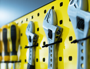 repair tools in the store close up. 
auto workshop tools set
