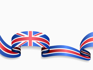 British flag wavy abstract background. Vector illustration.