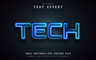 Tech neon text effect