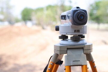 Theodolite for Survey of road level,determining horizontal and vertical angles.Tools for engineers.