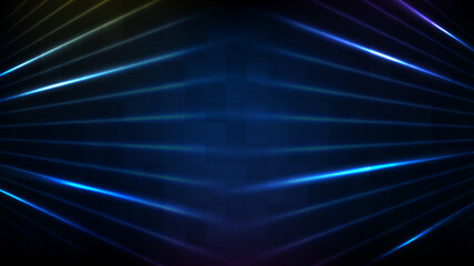 Fototapeta na wymiar abstract futuristic background of blue empty stage and neon lighting spotlgiht stage background
