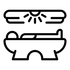 Solarium icon. Outline Solarium vector icon for web design isolated on white background