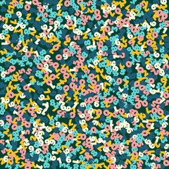 Falling pastel numbers. Math study concept with flying digits. Amazing back to school mathematics banner on blackboard background. Falling numbers vector illustration.