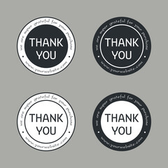 Thank You Card. Thanks Sticker. Vector Illustration