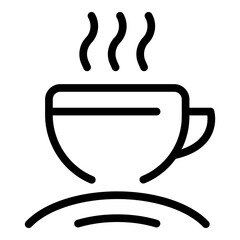 Solarium hot coffee cup icon. Outline Solarium hot coffee cup vector icon for web design isolated on white background
