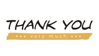 Thank You Card. Thanks Sticker. Vector Illustration