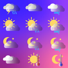 Flat Weather Icon set