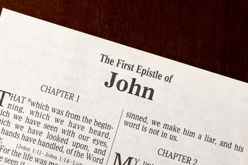 Obraz premium The Book of First John Title Page Close-up