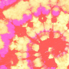 Obraz premium Swirl Old Effect. Batik Pattern. Color Roll. Watercolor Multi Texture. Tie Dye Spiral Kaleidoscope. Abstract Dye. Hippie Art Background. Yellow Artistic Fabric. Orange Circular Abstract Dye.