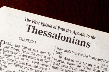 The Book of First Thessalonians Title Page Close-up