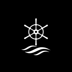 Nautical logo isolated on dark background