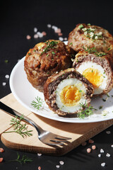 Scottish eggs - national dish of the cuisine of Scotland