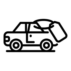 Naklejka premium Tag price car icon. Outline Tag price car vector icon for web design isolated on white background