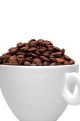 Cup with coffee beans 