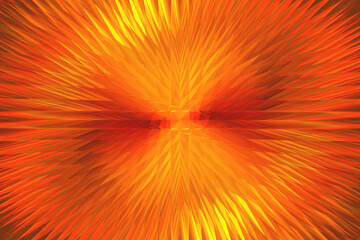 Abstract radial glass crystal pattern in shades of orange