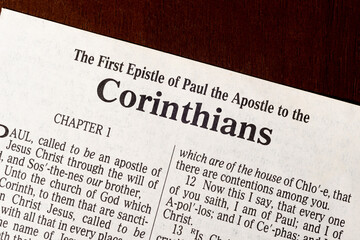 The Book of First Corinthians Title Page Close-up