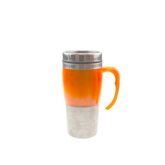 Thermo cup, travel mug, thermos isolated on white background