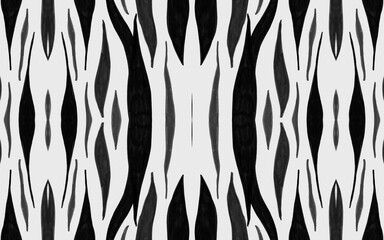 Seamless Zebra Pattern. Abstract African Design. Watercolour Tiger Fur. Gray Camouflage Wallpaper. Black Zebra Lines. Fashion Animal Banner. White Cheetah Background. Seamless Zebra Repeat.