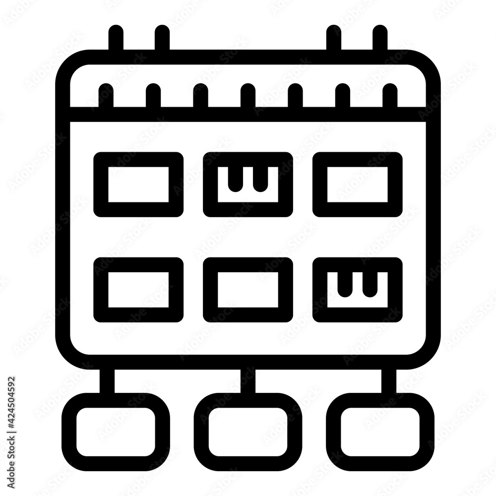 Poster calendar task schedule icon. outline calendar task schedule vector icon for web design isolated on w