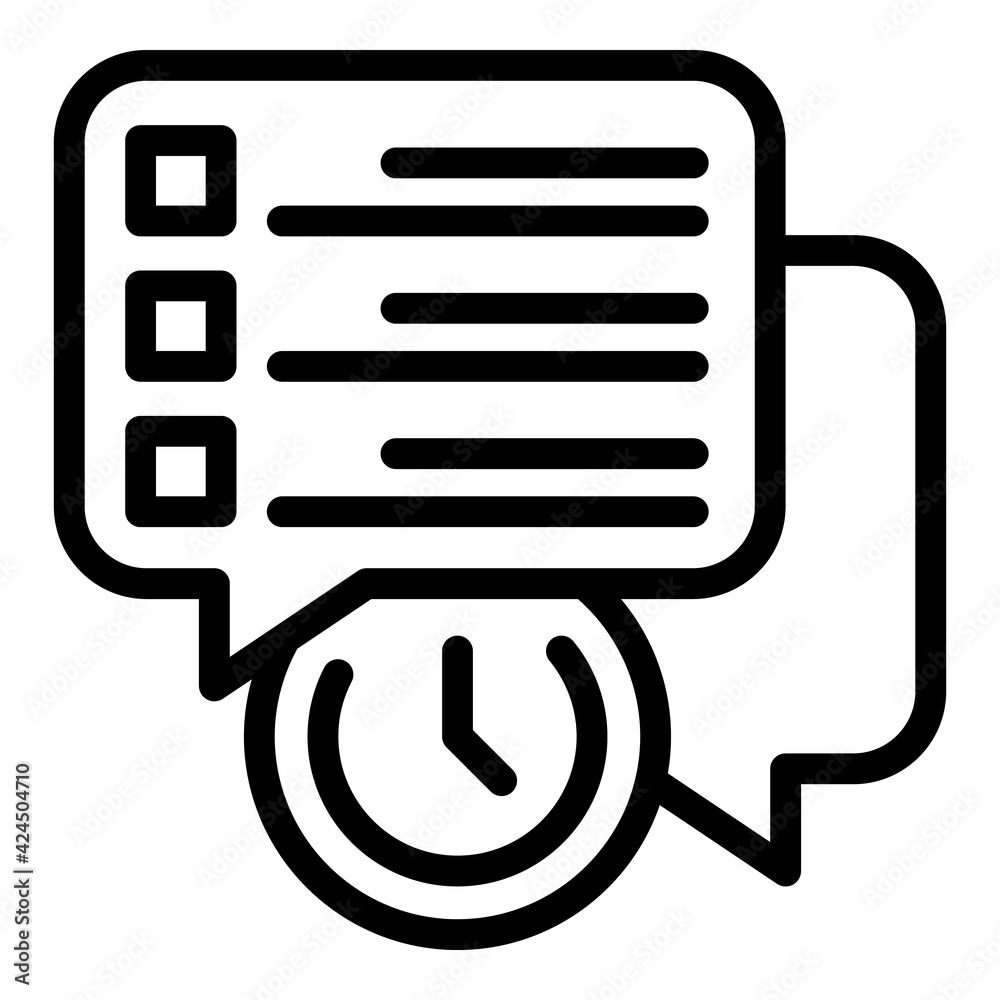 Poster Task schedule chat icon. Outline Task schedule chat vector icon for web design isolated on white background