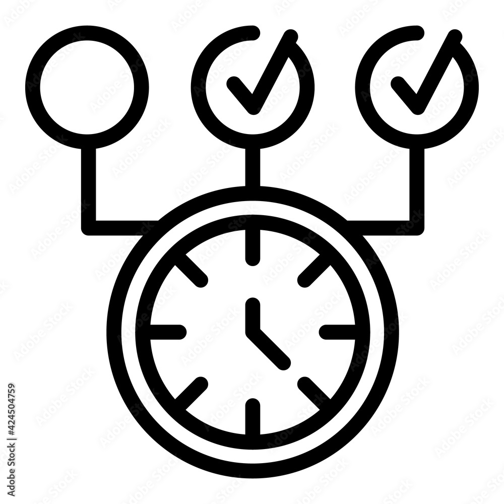 Poster task schedule hours icon. outline task schedule hours vector icon for web design isolated on white b