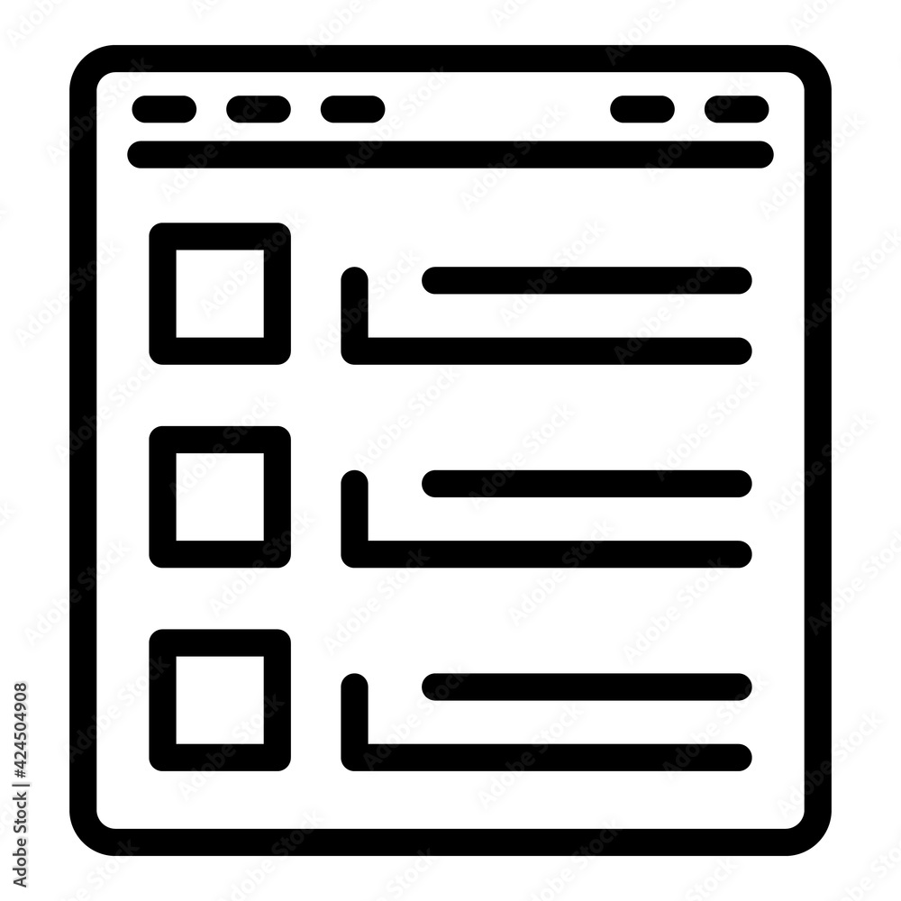 Aufkleber web page task schedule icon. outline web page task schedule vector icon for web design isolated on w