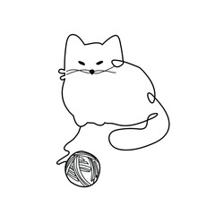 cat line art minimalism single
