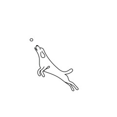 Dog line art animal play