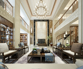 3D RENDER OF LUXURY LİVİNG ROOM