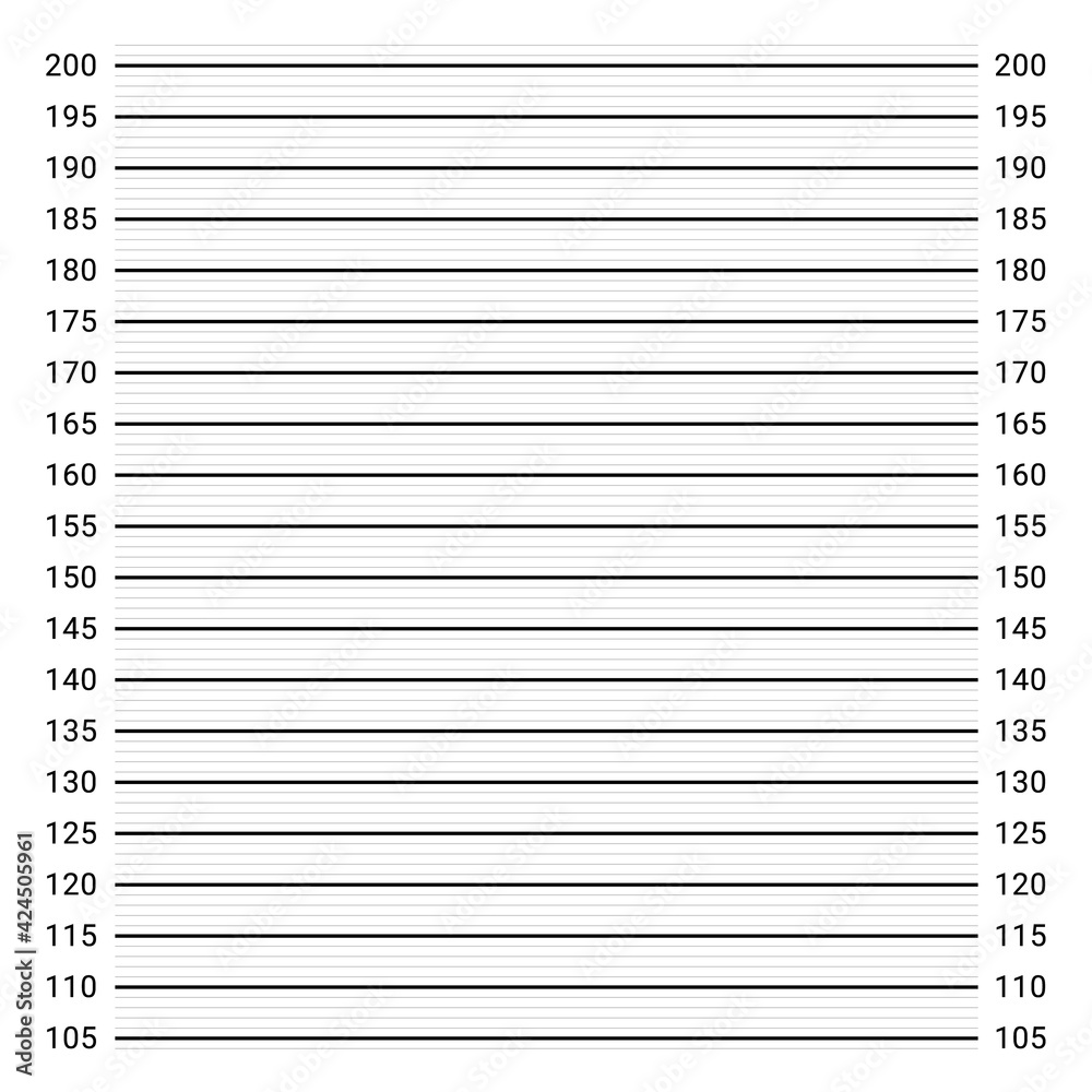 Wall mural mugshot background. police lineup wall with a metric units scale